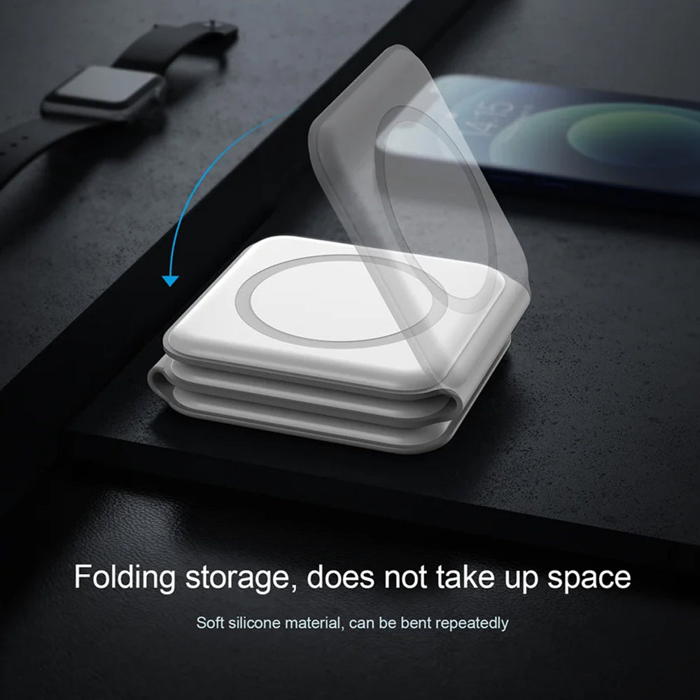 3-in-1 Foldable Magnetic Wireless Charging Station -For Phone, Watch & Earbuds